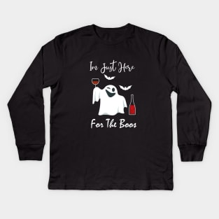 I'm Just Here For The Boos Halloween Kids Long Sleeve T-Shirt